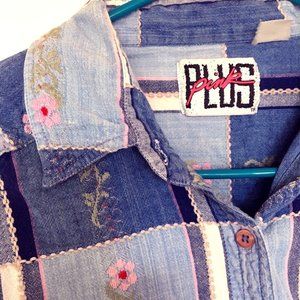 Rare Find Embroidered Vintage Denim Floral Top
